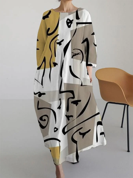 Jurk voor vrije tijd met abstracte print