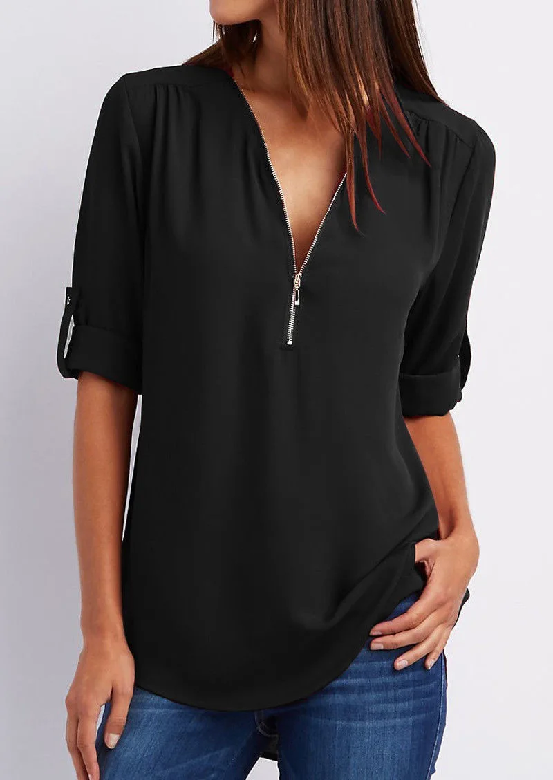 Leona | Elegante V-Hals Blouse voor Dames