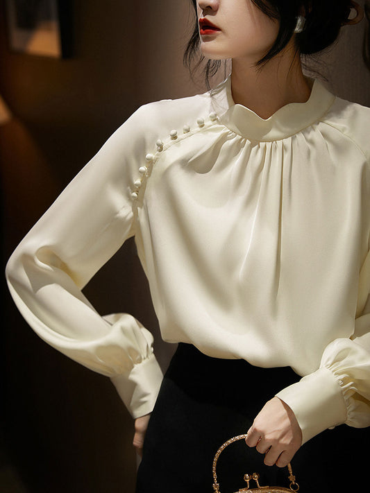 Firouza Blouse | Knoopjurk met lange mouwen voor dames