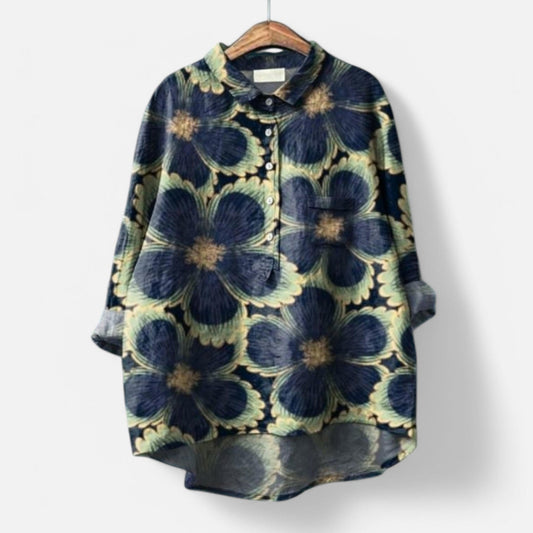 Elegante bloemenblouse met een vleugje gratie