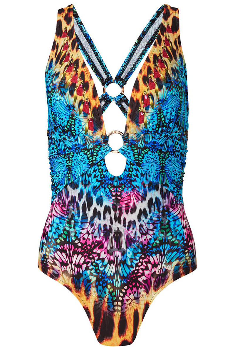 Nova® | Badpak met print, ring en V-hals