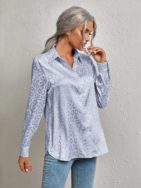 Ubelia Blouse | Lange Mouw Luipaard Blouse