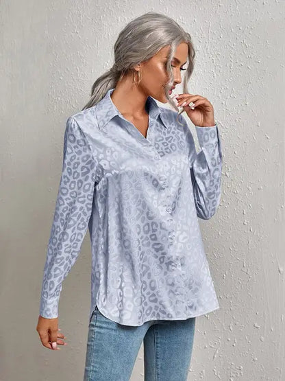 Ubelia Blouse | Lange Mouw Luipaard Blouse