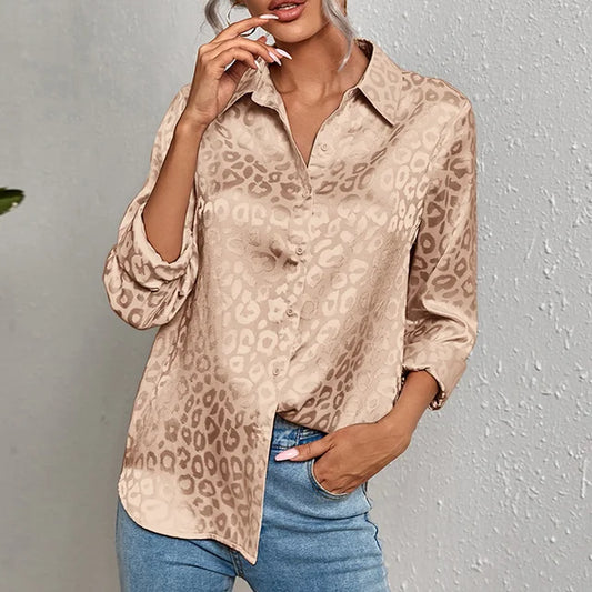 Ubelia Blouse | Lange Mouw Luipaard Blouse