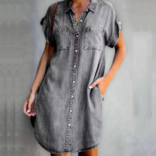 Denim vrijetijdskleding met korte mouwen