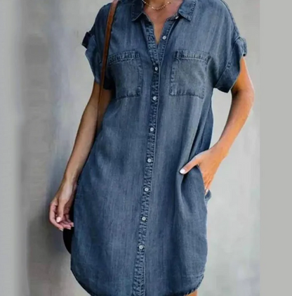 Denim vrijetijdskleding met korte mouwen