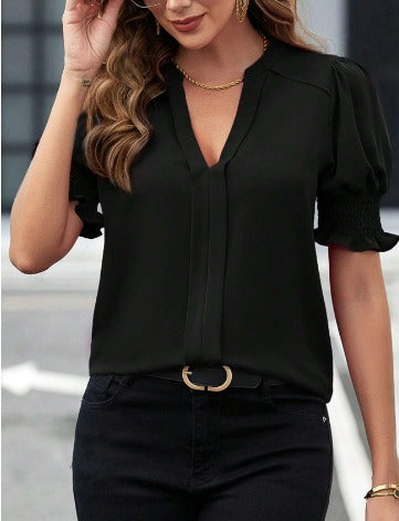 Elara | Chique V-Hals Blouse voor Dames