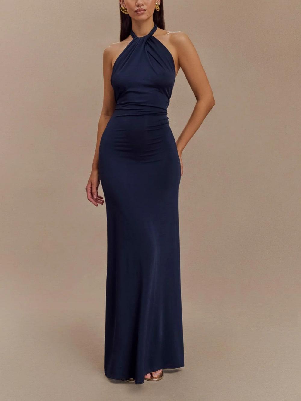 Lange jurk met halflange mouwen en elegante stijl voor speciale gelegenheden