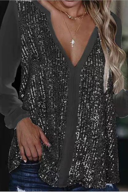 Uma Blouse | Glitter Blouse met lange mouwen