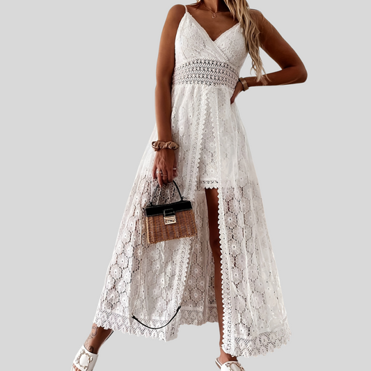 Elegante vloeiende jumpsuit met V-halslijn