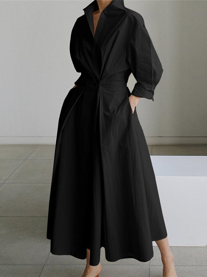 Elegante maxi-jurk met verfijnde plooien