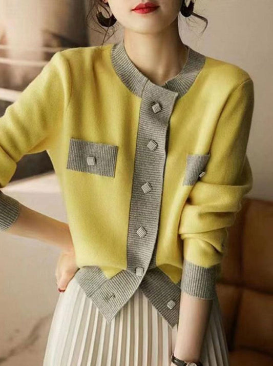 Verline | Retro damesvest in patchworkbreisel, chic en comfortabel
