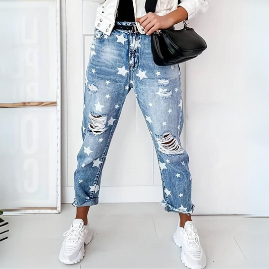 Sterre - Comfortabele jeans met sterrenpatroon