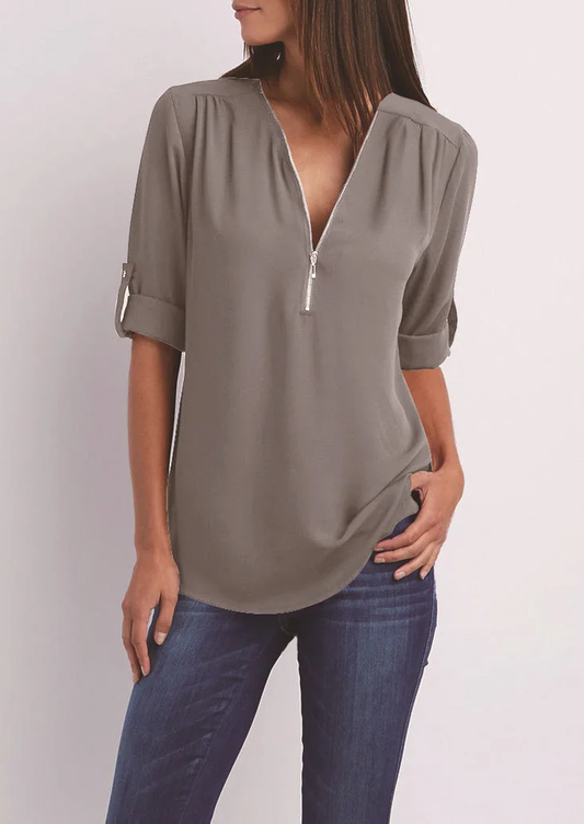 Leona | Elegante V-Hals Blouse voor Dames