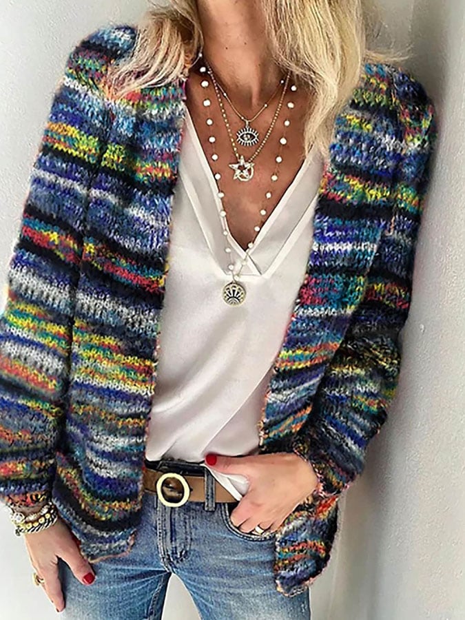 Lola | Multicolor gebreid vest voor dames, chic en comfortabel