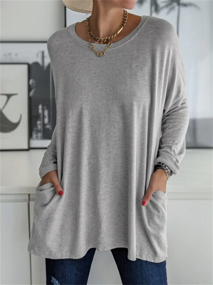 Losvallende blouse met zak voor alledaagse looks