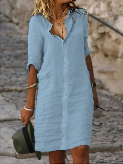 Button-down jurk met reverskraag