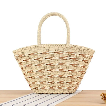 Breann - Kleurrijke handgemaakte rieten tas