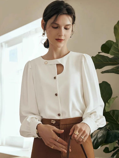 Farima Blouse | Vintage Blouse met Lange Mouwen