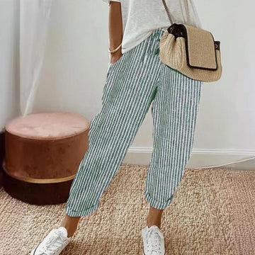Casual broek met verticale strepen