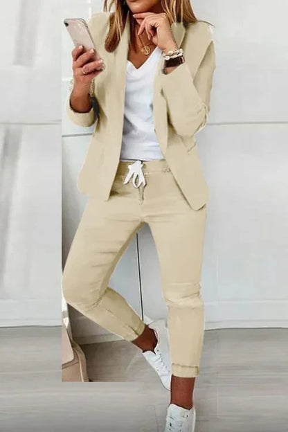 Blazer met lange mouwen en broek