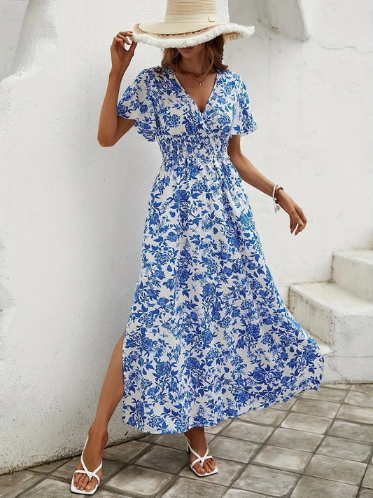 Elegante maxi jurk met bloemenpatroon