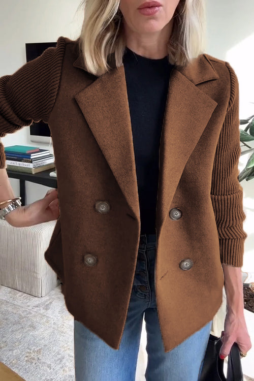 Elegante blazer met contrasterende mouwen