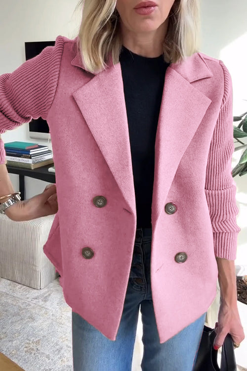 Elegante blazer met contrasterende mouwen
