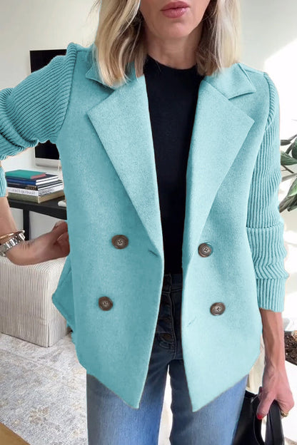 Elegante blazer met contrasterende mouwen