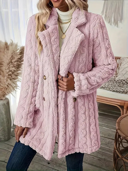 Amélie | Zachte, effen thermische damesjas met lange mouwen Chic