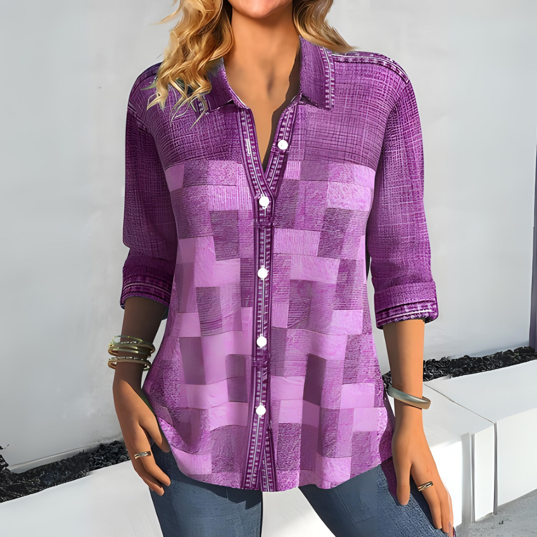 Kezia – Geruite Blouse voor Dames – Trendy & Veelzijdig