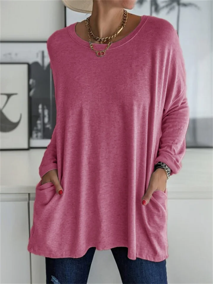 Losvallende blouse met zak voor alledaagse looks