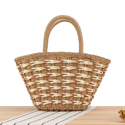 Breann - Kleurrijke handgemaakte rieten tas