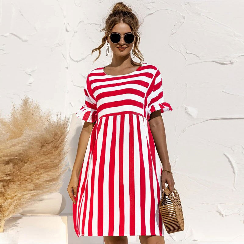 Elegante maxi-jurk met lange mouwen