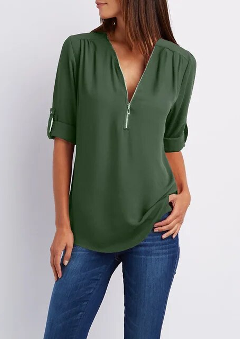 Leona | Elegante V-Hals Blouse voor Dames