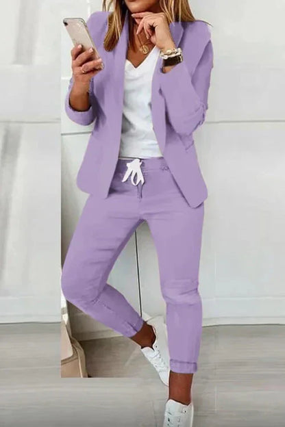 Blazer met lange mouwen en broek