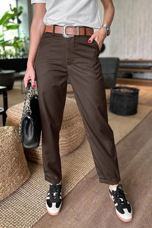 Sylvara™ Elegante Gestreepte Pantalon