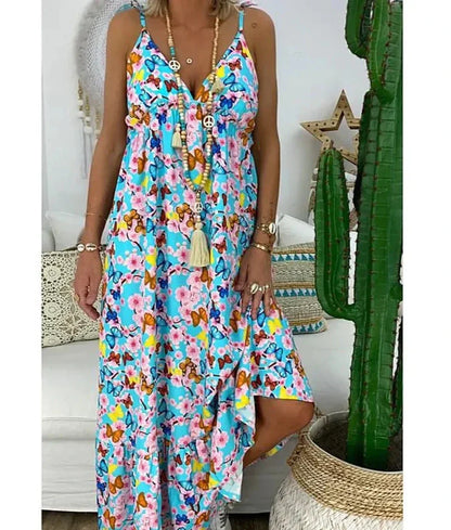Strapless jurk met bloemenprint