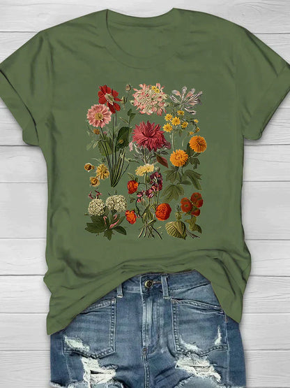 Yana | Vintage Bloemen T-shirt  Retro Stijl voor Casual Chic