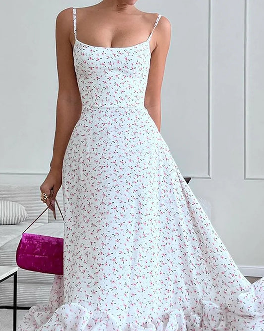 Stijlvolle strapless jurk met print