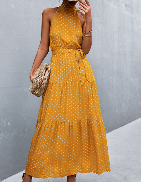 Mouwloze jurk met zomerse print