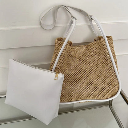 Lexi - Grote PU leren rieten tas