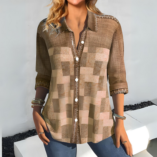 Kezia – Geruite Blouse voor Dames – Trendy & Veelzijdig