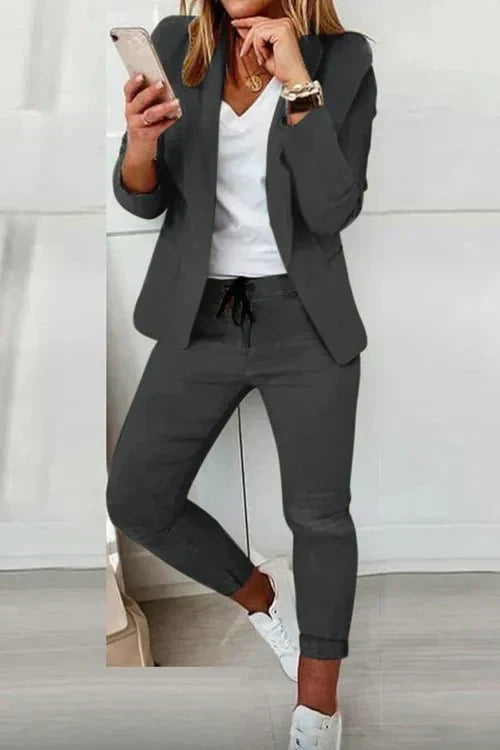 Blazer met lange mouwen en broek