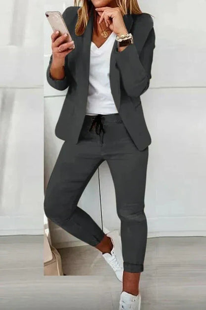 Blazer met lange mouwen en broek