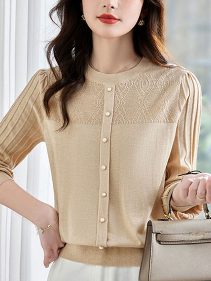 Ellisa Bloes | Knoopblouse met lange mouwen
