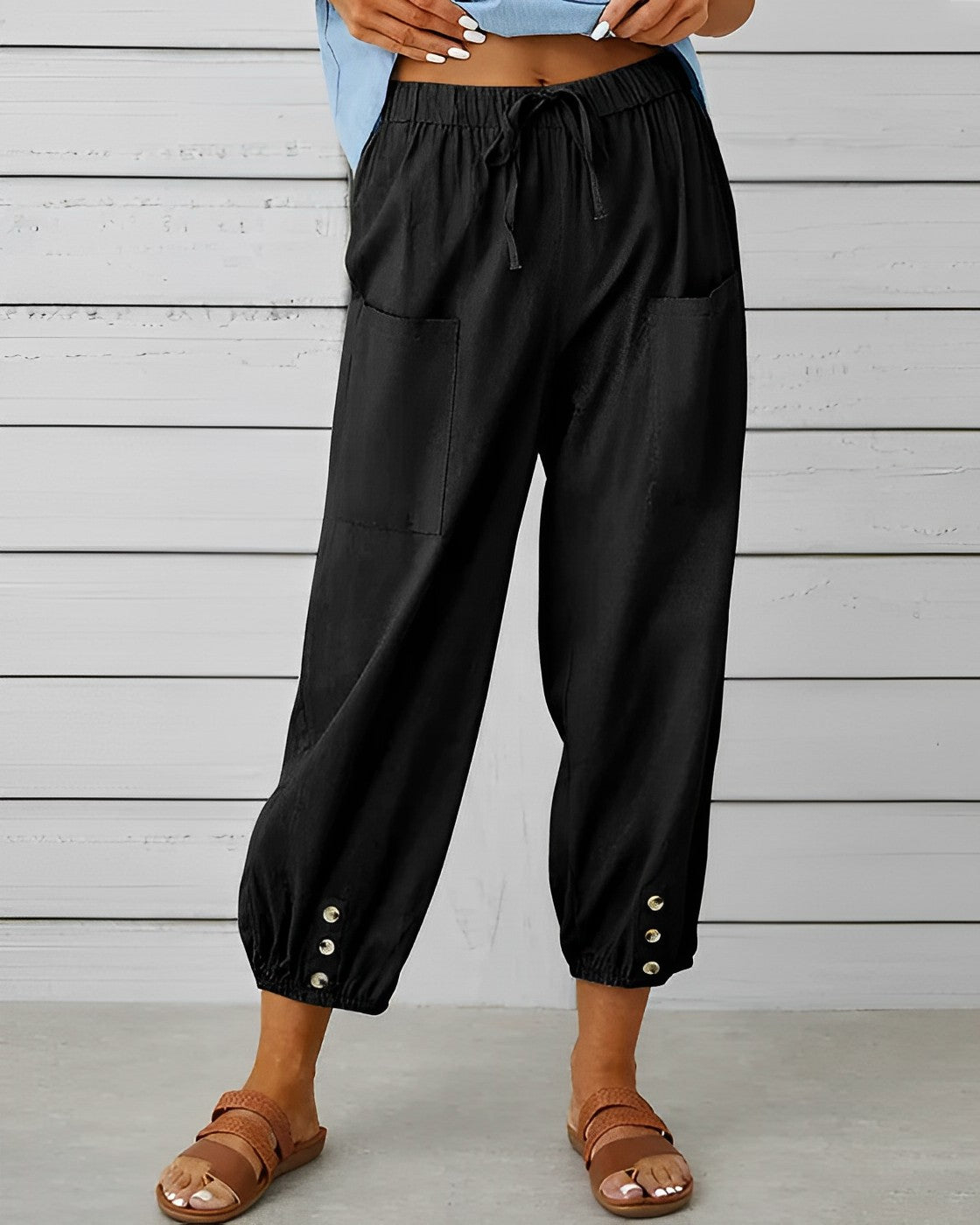 Wijde broek met hoge taille