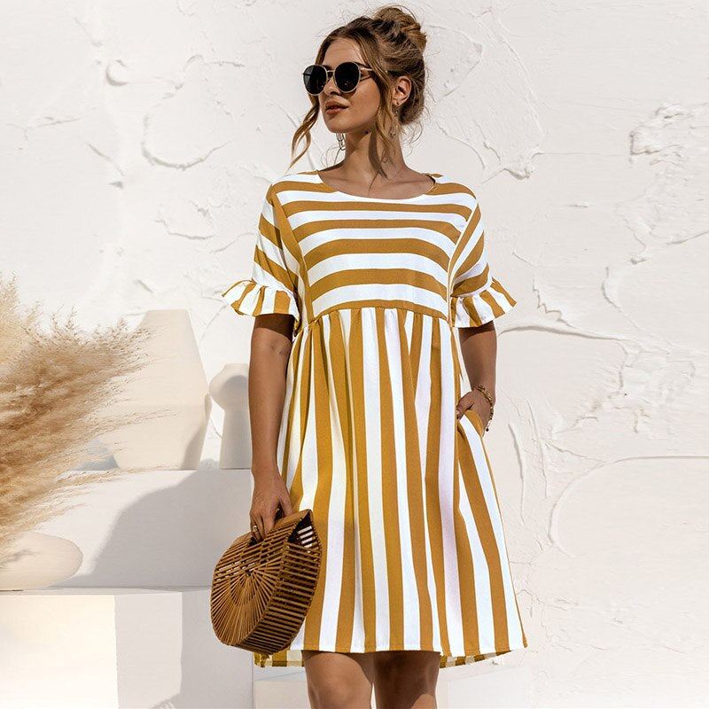 Elegante maxi-jurk met lange mouwen
