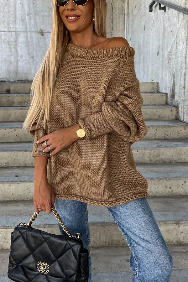 Amaya | Comfortabele damespullover met wijde kraag, casual en chic