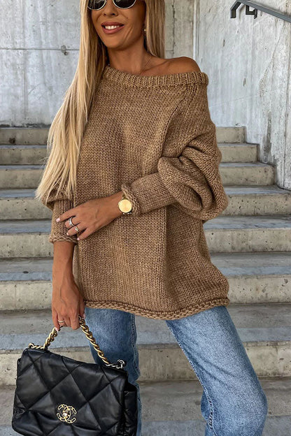 Amaya | Comfortabele damespullover met wijde kraag, casual en chic
